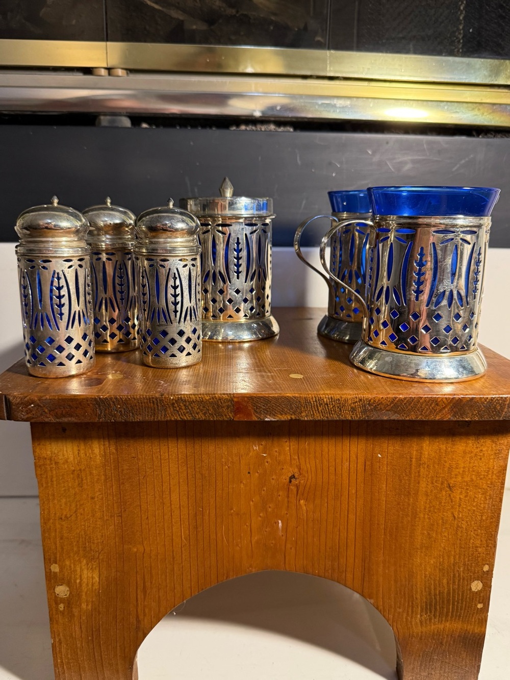 Complete Avon Royal Sapphire condiment set